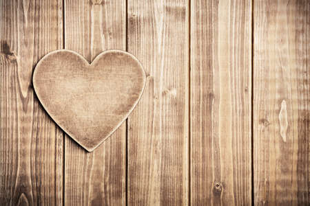 Wooden heart shape backgroundの写真素材