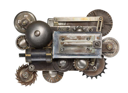 Stylized metal collage of mechanical deviceの写真素材