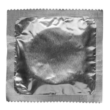 Condom isolated on white background の写真素材