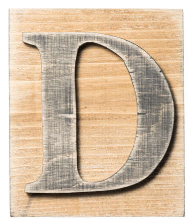 Wooden alphabet letter block isolated on whiteの写真素材