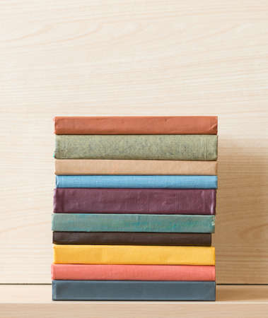 Old books on the shelf.の写真素材