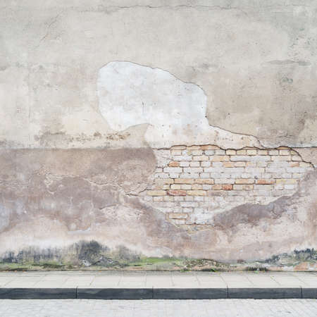 Empty street wall background, textureの写真素材