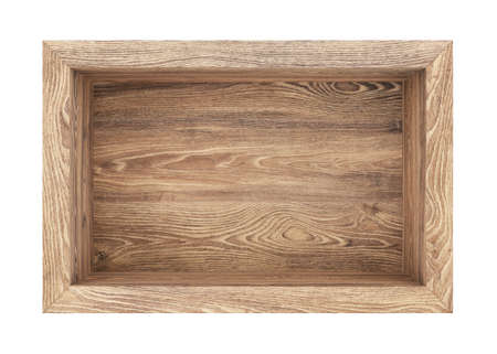 Empty wooden box isolated on white