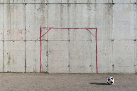 Soccer ball in the cityの写真素材