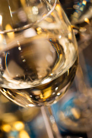 Wine glass with white wine.の写真素材