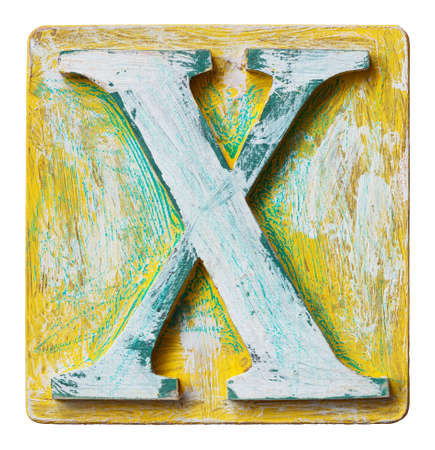 Wooden alphabet block, letter Xの写真素材