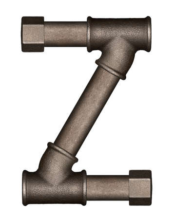 Industrial metal pipe alphabet letter Zの写真素材
