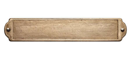 Brass plate texture. Old metal background with rivets.の写真素材