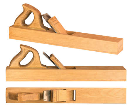 Old wooden hand plane for woodworking and carpentry.
