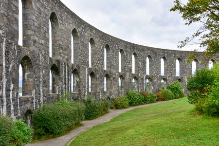 OBAN, SCOTLAND - AUG. 27, 2017: McCaig's Tower in Oban, Scotland.  The monument is based on the Roman Colosseum.のeditorial素材