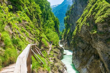 Bautiful, energetic Lammerklamm Gorge in Salzkammergut region of Upper Austriaの写真素材