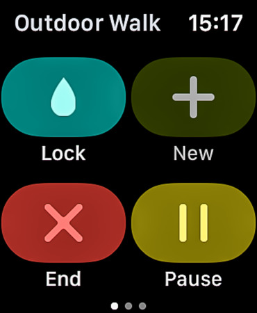 NEW YORK - DEC. 21, 2018: High resolution Apple Watch Fouth Generation screen showing the Workout...