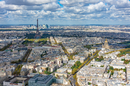 PARIS - SEPT. 24, 2018: Paris from above - taken from the Montparnasse Tower - featuring Eiffel Towerのeditorial素材