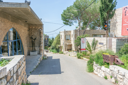 EIN HOD, ISRAEL - APRIL 12, 2019: Famous artist village of Ein Hod at the foot of the Israel Carmel Mountain, featuring a vibrant community and works of artのeditorial素材