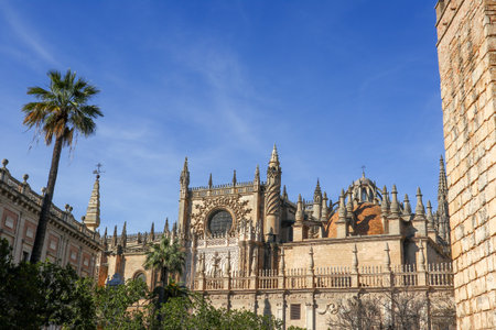 Seville Cathedral in Seville, Andalusia, Spainの写真素材