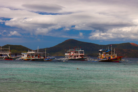 Boats on the island of Koh Lipe, Satun, Thailandの写真素材