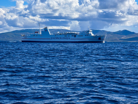 Cruise ship in the sea, photo as a background, digital imageの写真素材