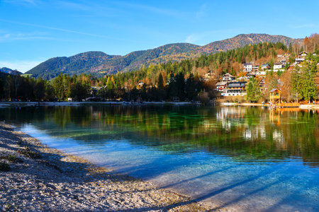 Lake Bled is a popular destination for tourists.の写真素材