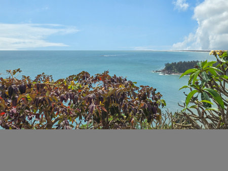 Scenic view of the sea and coastline of Phuket, Thailandの写真素材