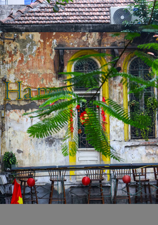Cafe in the old town of Hanoi, Vietnam