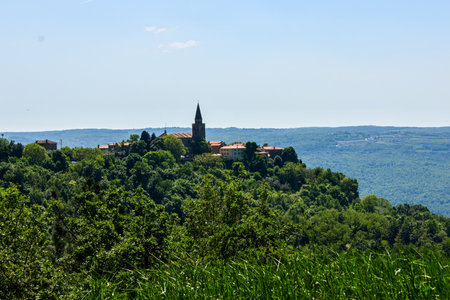 View of the town of San Gimignano, Tuscany, Italyの写真素材