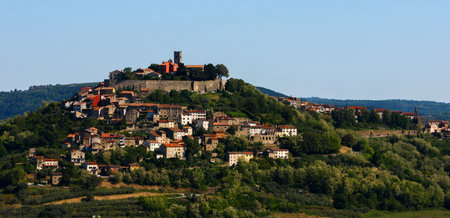 Panoramic view of the old townの写真素材