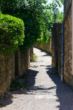 Narrow street in the old townの写真素材