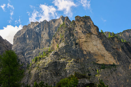 Mountain landscape in the Pyrenees, Huesca, Aragon, Spain.の写真素材