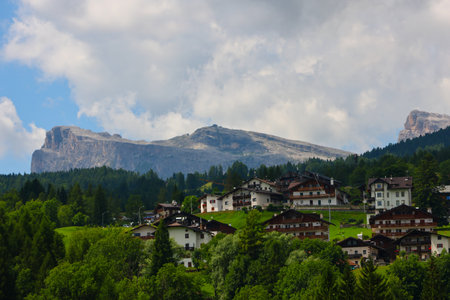 View of the Dolomites from the village of Engelberg on the Swiss alps