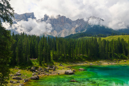 Mountain lake in the Dolomites. Italy, Europe.