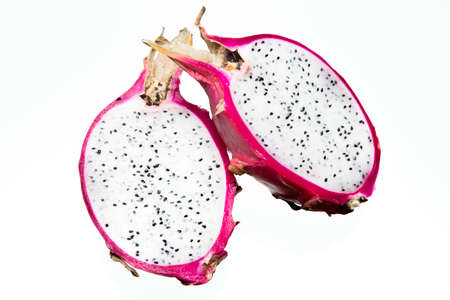 Pitahaya, exotic fruit, subject photo on a white backgroundの写真素材
