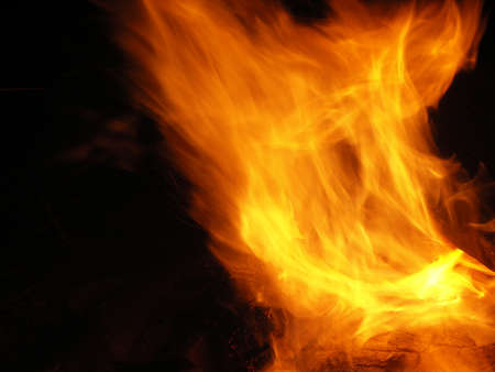 fire in the nightの写真素材