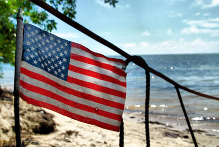 US Flag on Immigrant Boat