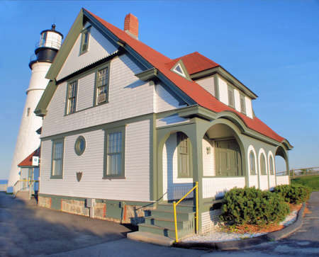 Portland Headlight Lighthouse in South Portland, Maineのeditorial素材