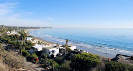 Views along the Pacific Coast Highway near Malibu, Californiaの写真素材