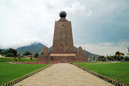Middle of the  Earth Monument in Ecuadorの写真素材