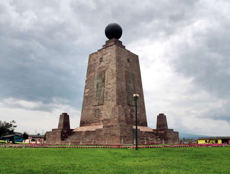 Middle of the  Earth Monument in Ecuadorの写真素材