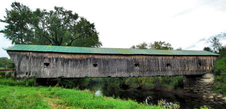 Wooden covered bridge in the State of Vermont