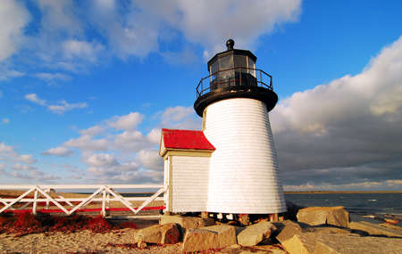 Brant Point Lighthouse on Nantucket Island, Massachusettsの写真素材