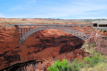 Lake Powell Dam and Bridge in Arizonaの写真素材