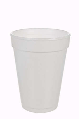 A Foam Cup on a white backgroundの写真素材