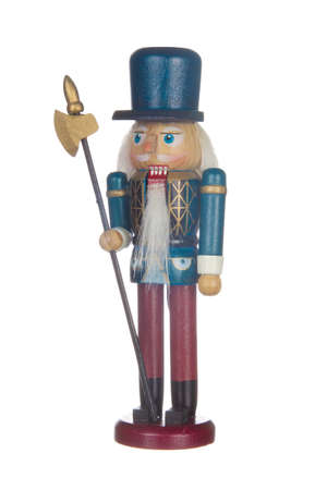 Guard Nutcracker Toy Soldier on white backgroundの写真素材