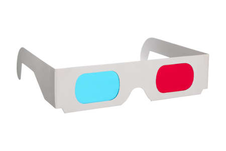 3D Movie Glasses on White Backgroundの写真素材