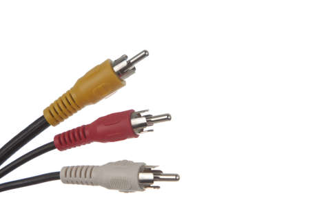 A set of RCA Audio Cables on white background