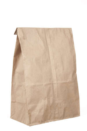 School Lunch Bag on a white backgroundの写真素材