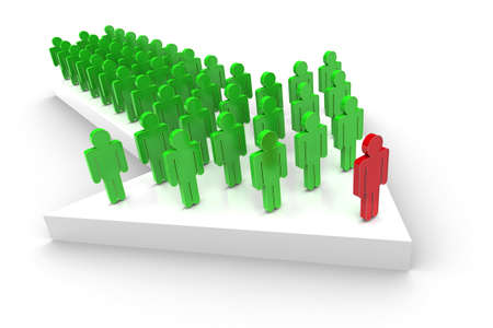 Business Team Moving Foward on arrow 3D illustrationの写真素材