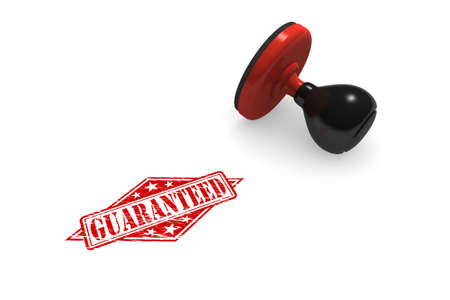 Guaranteed Rubber Stamp 3D illustration on white backgroundの写真素材