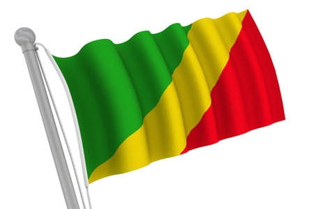 Congo Flag On Pole waving in the windの写真素材
