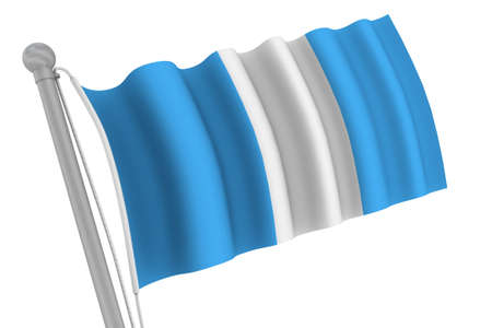 Guatemala Flag On Pole waving in the windの写真素材