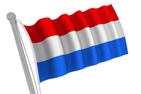 Netherlands flag on pole waving in the windの写真素材